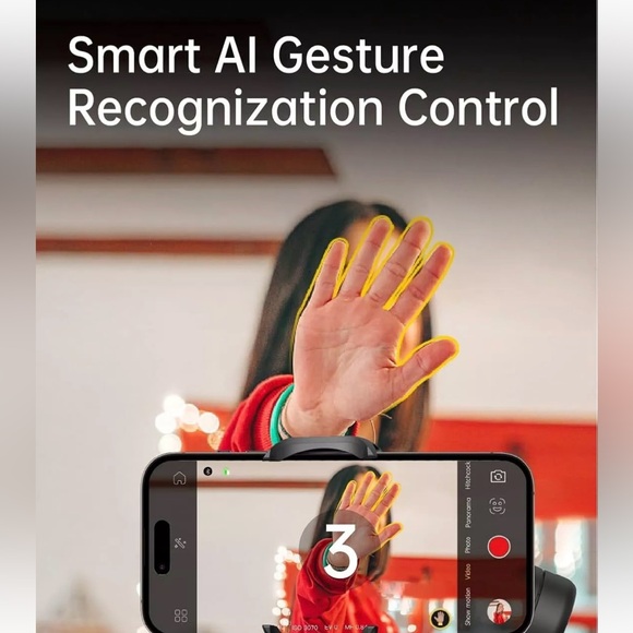 Phone Gimbal Stabilizer 3-Axis Smartphone Foldable Gimbal Gimble with Focus - Picture 8 of 8